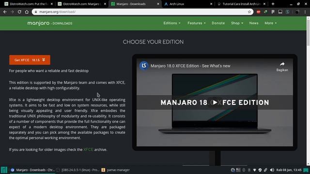 Manjaro XFCE - Reviews Distro Linux смотреть онлайн
