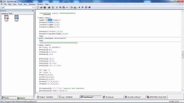 SAS class 11: All SAS Function(scan,find,cat,input,put,tranward,substr,trim,strip,char...etc) смотреть онлайн