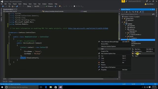 8. (ASP.NET Core 1.0 & MVC) Creating Your First MVC Application смотреть онлайн
