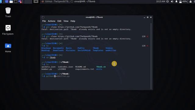 how to send unlimited sms on kali Linux || kali linux || in Tamil || TBomb смотреть онлайн