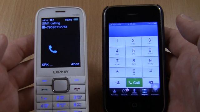 Incoming call & Outgoing call at the Same Time Explay TV240 +Iphone 3Gs смотреть онлайн