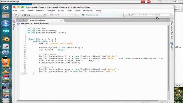 Winform C Programming Multiplatform - Winform Menu смотреть онлайн