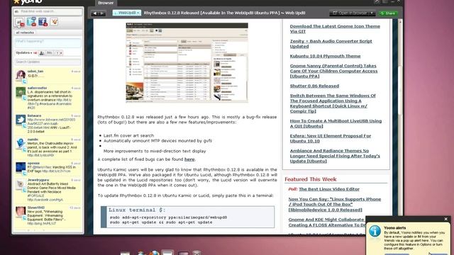 Yoono Social Media Client running on Linux смотреть онлайн