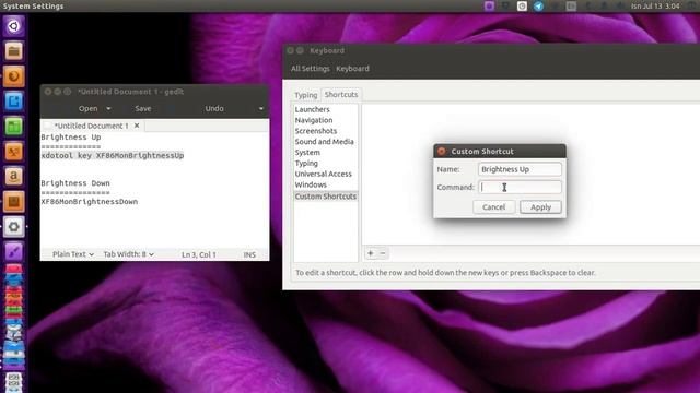 make custome hotkey to change brightness in Ubuntu смотреть онлайн