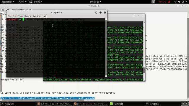 An error occurred during the signature verification in kali Linux on update time смотреть онлайн