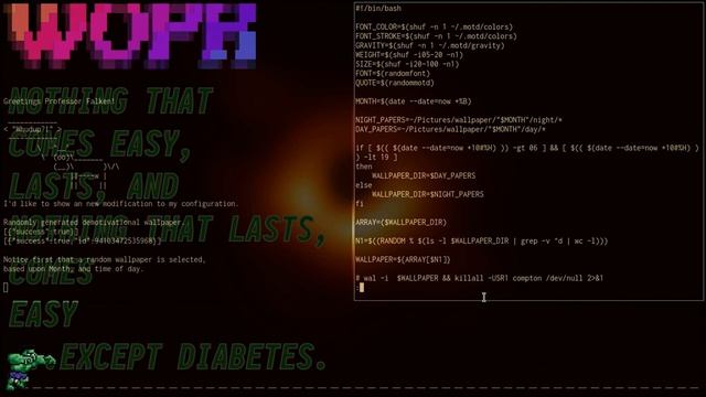 Randomly Generated Demotivational Wallpaper on i3wm Arch LARBS смотреть онлайн