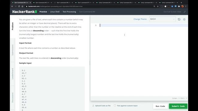 HackerRank Linux - Head, Tail, Tr, Sort and Uniq Commands смотреть онлайн