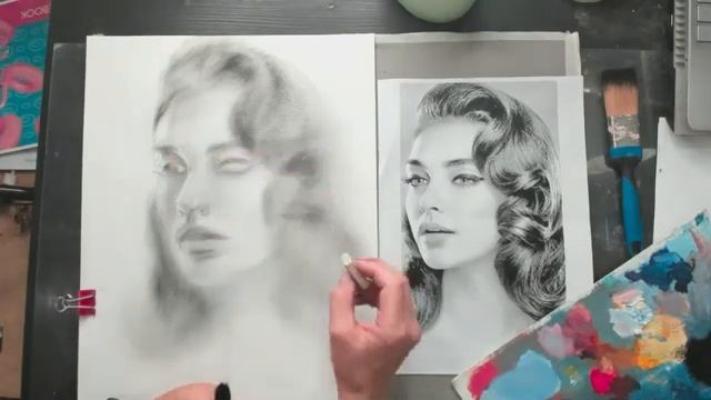 Мастер класс Портрет в технике Сухая кисть смотреть онлайн