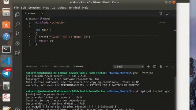 Exécuter un programme en C sur linux ubuntu avec vs-code смотреть онлайн