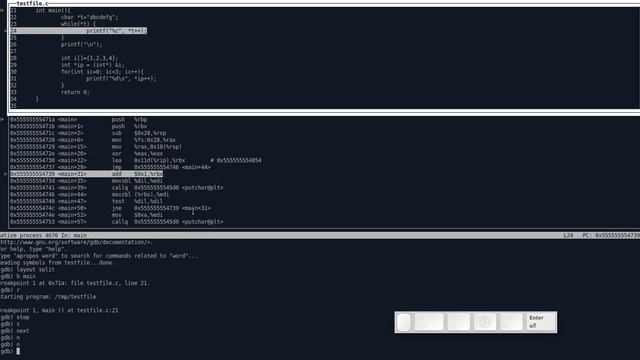 Simple Debug C with gdb смотреть онлайн