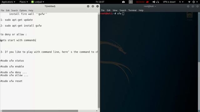 kali linux protection - firewall installation (beginners) смотреть онлайн