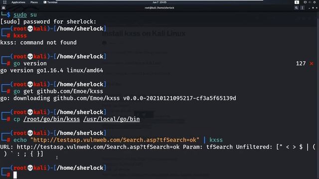 Install kxss on Kali Linux смотреть онлайн