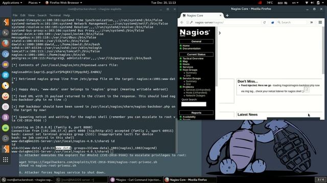 Nagios Exploit DEMO - Remote CodeExec CVE-2016-9565 & Root PrivEsc CVE-2016-9566 смотреть онлайн