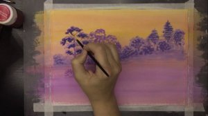 "Рассвет зимой. Пейзаж", как нарисовать ГУАШЬ! Мастер-класс