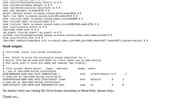 Ubuntu: mount: can't find /dev/sdb1 in /etc/fstab or /etc/mtab смотреть онлайн