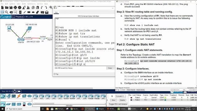6.4.5 Packet Tracer Configure Static NAT смотреть онлайн