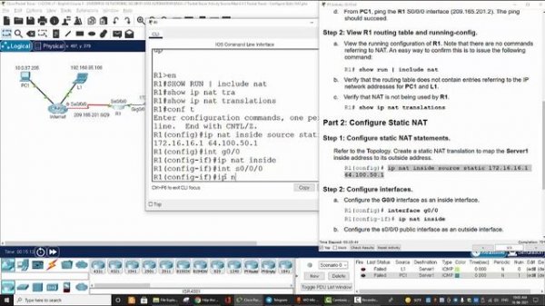 6.4.5 Packet Tracer   Configure Static NAT