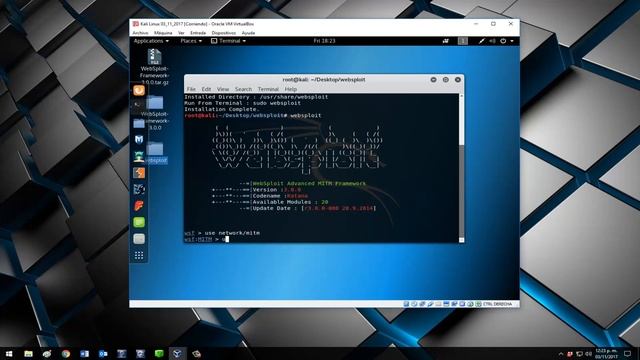 WebSploit Kali Linux MiTM смотреть онлайн