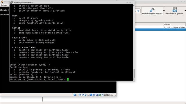 UT1-5 Sistemas de Gestión Empresarial - Uso de fdisk en Linux смотреть онлайн