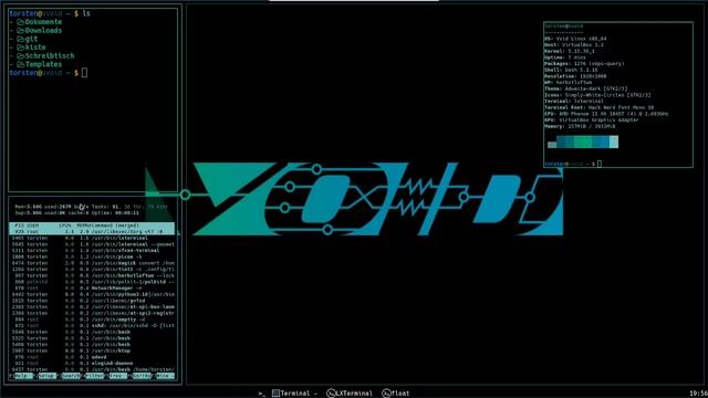 playing arround with pywal & rofi in herbstluftwm in my void virtual machine смотреть онлайн