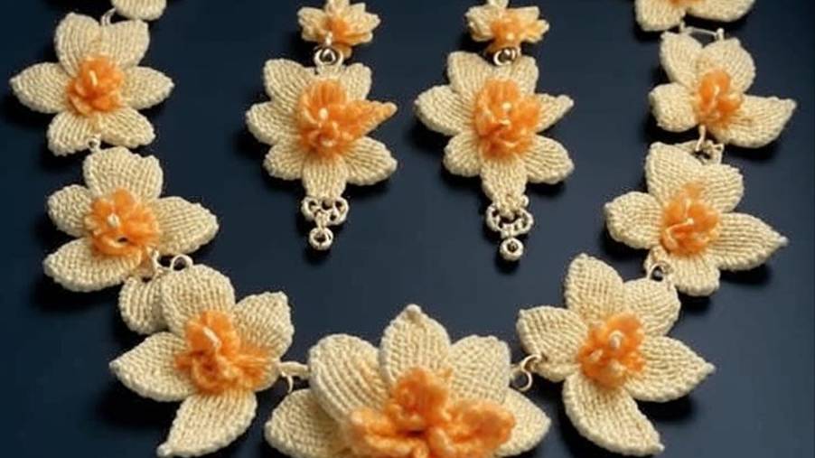 УКРАШЕНИЯ с цветами и листьями от нейросети. ВЯЗАНИЕ. Подборка №14. смотреть онлайн