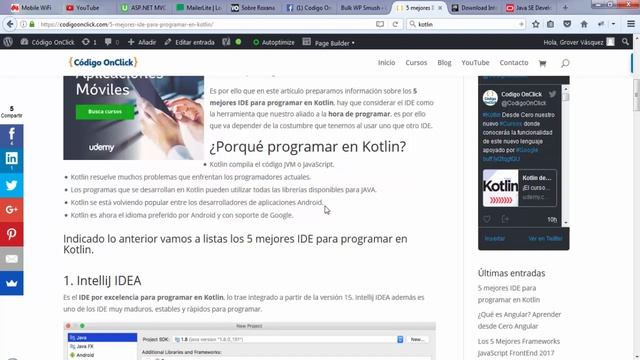 Aprender Kotlin Tutorial - Preparando el entorno de desarrollo para Kotlin | Código Onclick смотреть онлайн