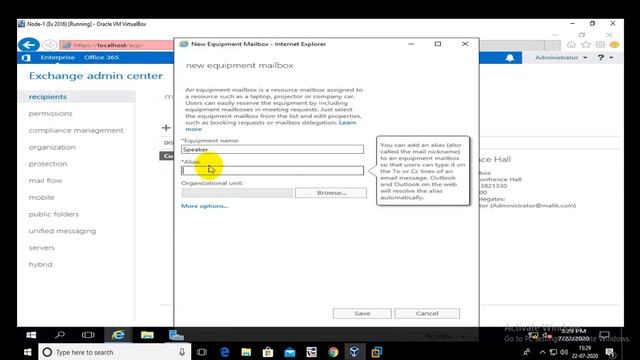 How to Create Equipment Mailbox in Exchange Server 2016 - YouTube смотреть онлайн