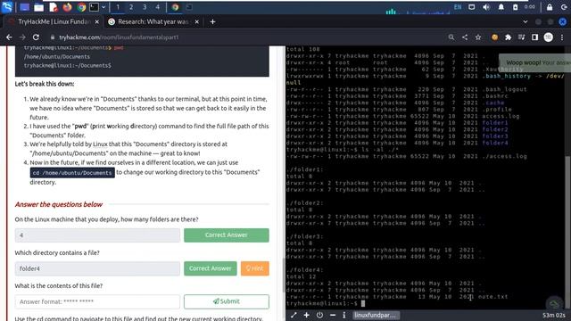 حل غرفة اساسيات لينيكس 1 من موقع TryHackMe, #tryhackme #linux fundmintal 1 смотреть онлайн