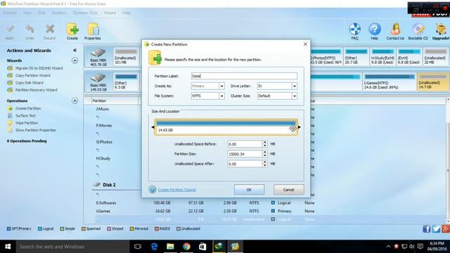 How to Create New Partition using MiniTool Partition Wizard смотреть онлайн