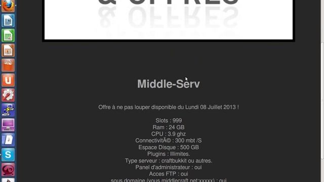 Hebergeur minecraft pas cher a vie ! Middle-Serv ! смотреть онлайн
