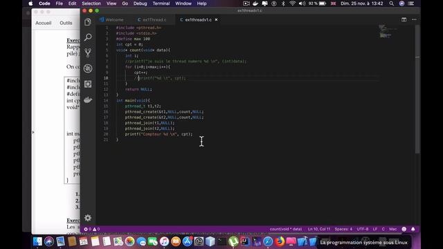 Programmation système sous linux _ thread et exclusion mutuelle part 1 смотреть онлайн