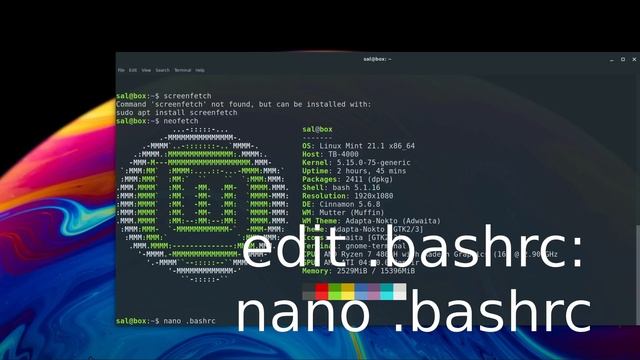 Quick Tip: Show System info using NeoFetch or ScreenFetch in your Terminal (bash) on Linux смотреть онлайн
