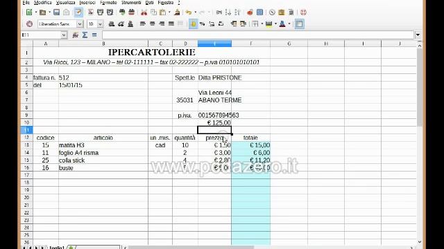 Foglio elettronico Calc 9b - Come creare un modulo fattura - 2^ parte смотреть онлайн