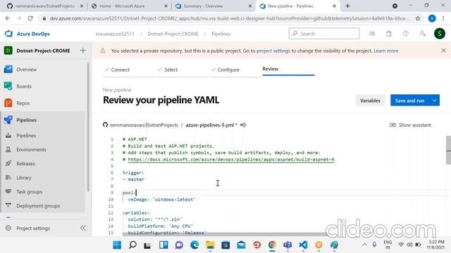 Azure devops - YAML CI CD for Dotnet Application смотреть онлайн