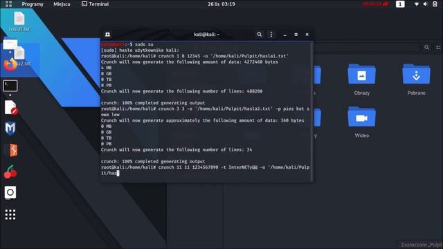 1.3. Crunch - tworzenie słowników - KALI LINUX, ataki słownikowe i brute fotce смотреть онлайн