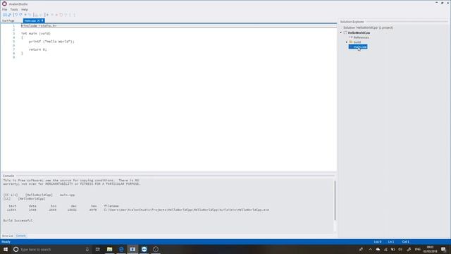 Avalon Studio - Creating a Console C/C++ Application смотреть онлайн