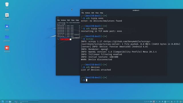 How To Mirror Your Mobile To Kali Linux Wired Or Wireless Using Scrcpy