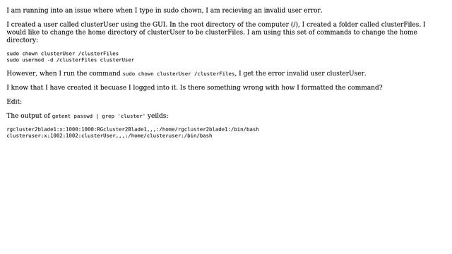 Ubuntu: Invalid user error using chown смотреть онлайн