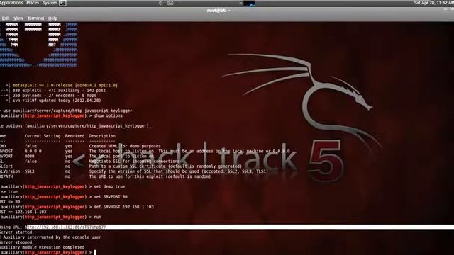 JavaScript Keylogger in Backtrack 5 R3 смотреть онлайн