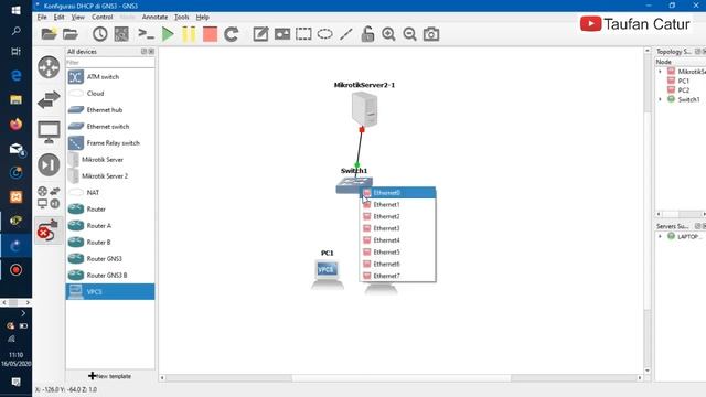Add a Server & Configure DHCP Server on GNS3 смотреть онлайн