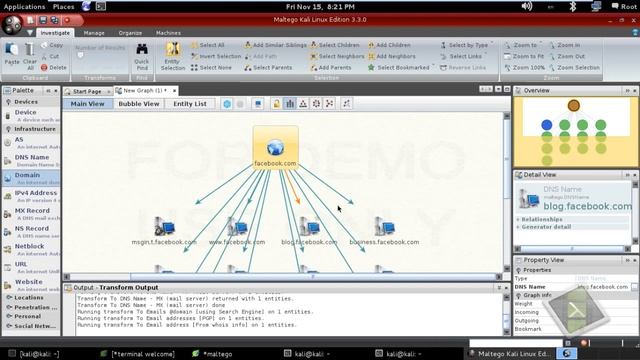 Information Gathering Via Maltego part1 смотреть онлайн