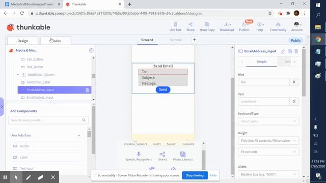 Send An Email | iOS & Android Apps With Thunkable смотреть онлайн