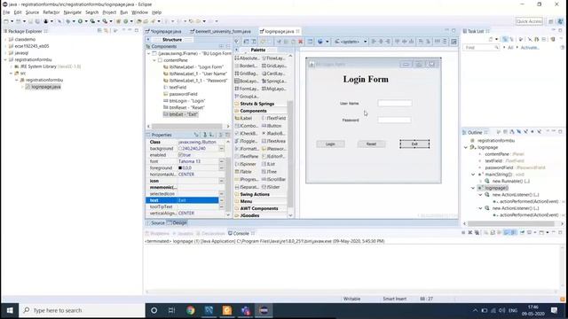 GUI application having event handling functionality using swing --java (eclipse) part 2 смотреть онлайн