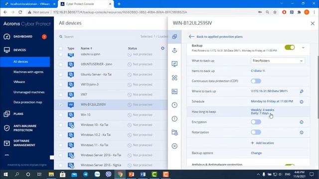 Hướng dẫn cấu hình Backup và Recover File/Folder với Acronis Cyber Protect. смотреть онлайн