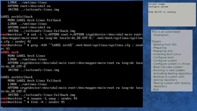 Arch Linux installation recording to kernel 6.6.1-arch1-1 (testing) смотреть онлайн