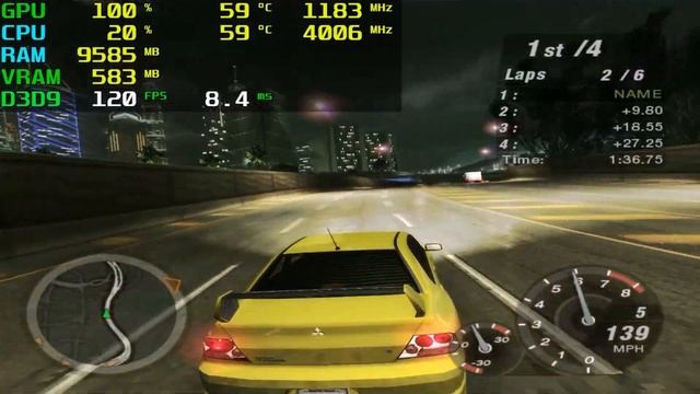 Need for Speed Underground 2 RX 550 - 1080p High, смотреть онлайн