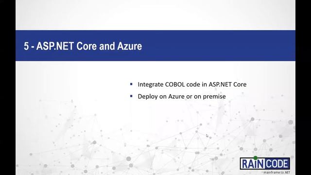 Webinar: Raincode COBOL Compiler for .NET Core смотреть онлайн