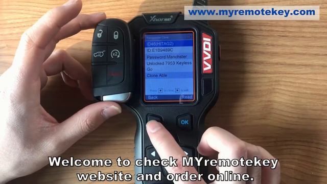 How to test the Jeep 5 button smart key frequency and chip type via VVDI смотреть онлайн