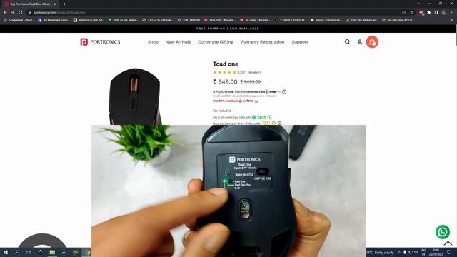 Portronics Toad One Wireless Mouse With RGB смотреть онлайн