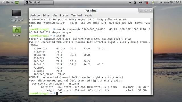 Añadir resoluciones de pantalla en Linux Mint смотреть онлайн
